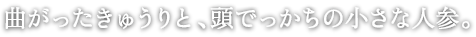 曲がったきゅうりと、頭でっかちの小さな人参。